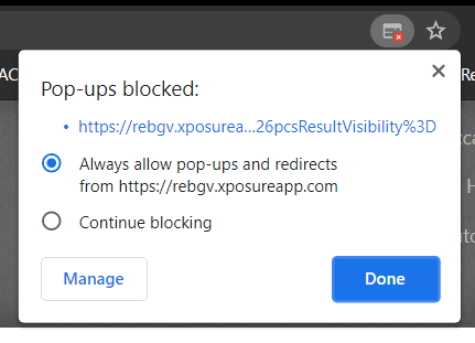 what to do when it says pop up window blocked